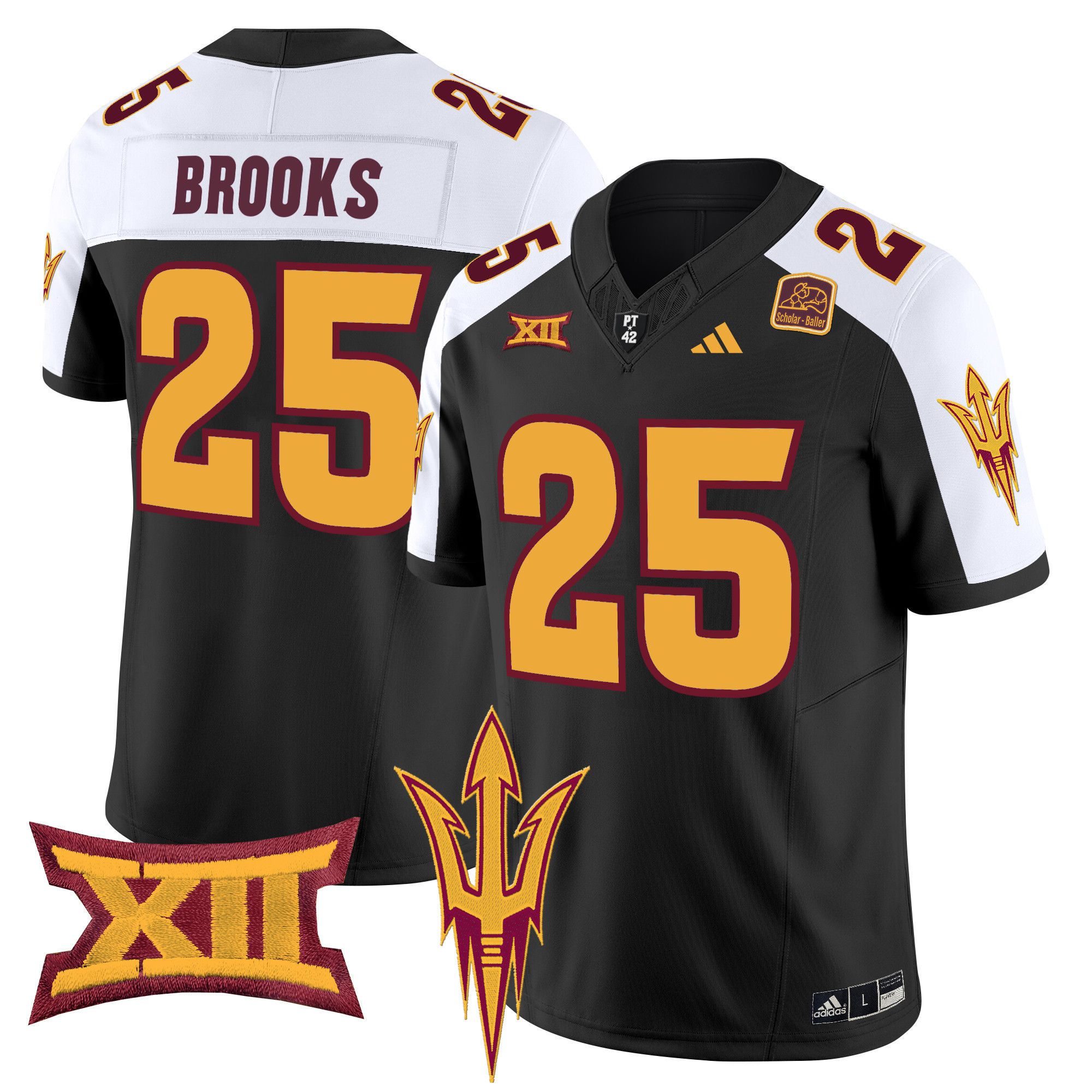 Men Arizona State Sun Devils #25 Brooks Black 2024 Vapor Limited NCAA Jersey